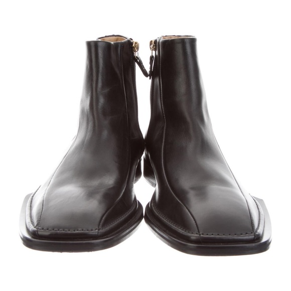 VERSACE Black Leather Ankle Boots Size 13/EU46 - Picture 4 of 10